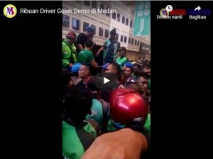 Video Ribuan Driver Gojek Demo di Medan