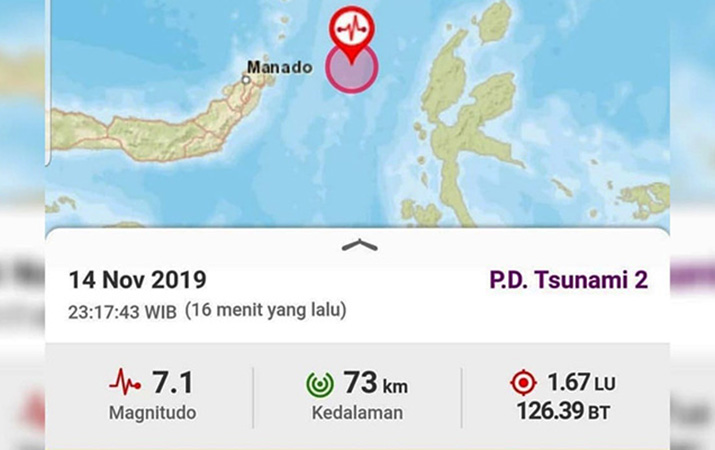 BMKG: Gempa 7,1 Magnitude ‘Goyang’ Malut, Berpotensi Tsunami