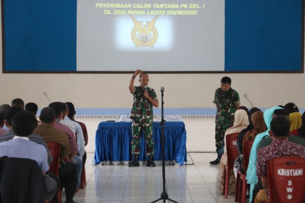 Danlanud Soewondo Beri Arahan Pada 182 Casis Tamtama PK TNI AU Gelombang I TA. 2020