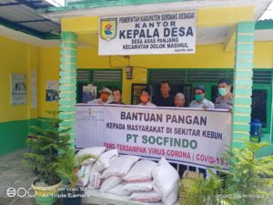 PT Socfindo Bangun Bandar  Salurkan Sembako Kepada  Masyarakat