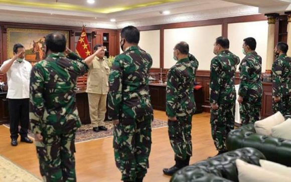 Prabowo Terima Laporan Kenaikan Pangkat Keenam Pati Di Lingkungkan Kemenhan