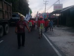 Aksi Jalan Kaki Petani ke Istana Negara Jakarta Telah Sampai di Asahan