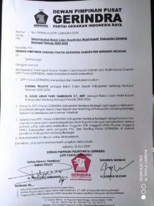 Tembusan “Copy” Surat Rekomendasi DPP Partai Gerindra Viral di Media Sosial