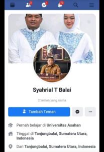 Beredar Akun Palsu Facebook Walikota Tanjungbalai