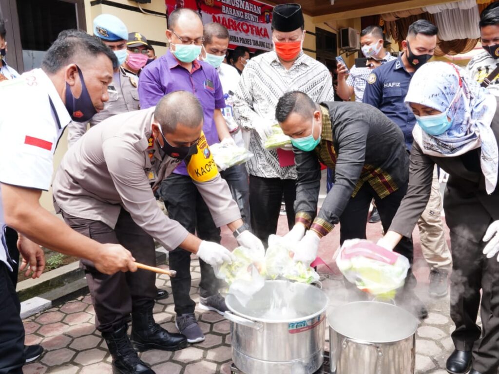 Polres Tanjungbalai Musnahkan 6,29 Kg Sabu dan 43 Butir Pil Ekstasi