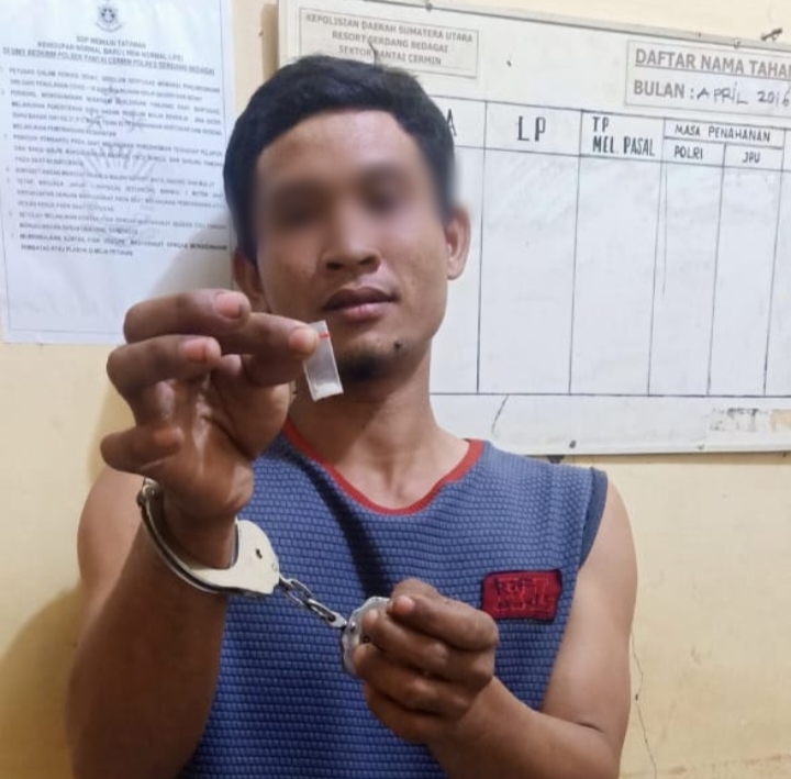 Sedang Transaksi Sabu, Seorang Pemuda Diringkus Polsek Pantai Cermin