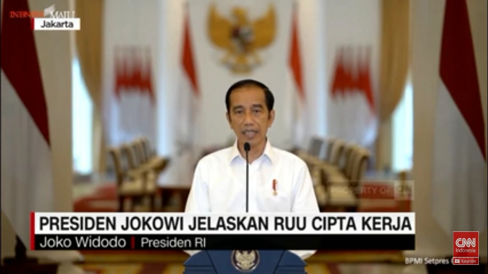 Tanggapi Kritik Omnibus Law Ciptaker, Ini Pernyataan Lengkap Jokowi