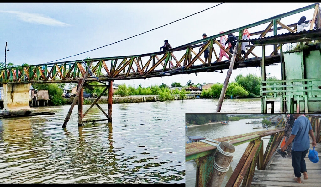 Nyaris Ambruk, Jembatan Objek Wisata Sialang Buah Ancam Keselamatan Pengunjung