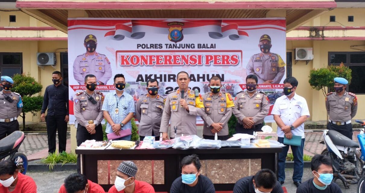 Polres Tanjungbalai Paparkan Pengungkapan Kasus Sepanjang Tahun 2020