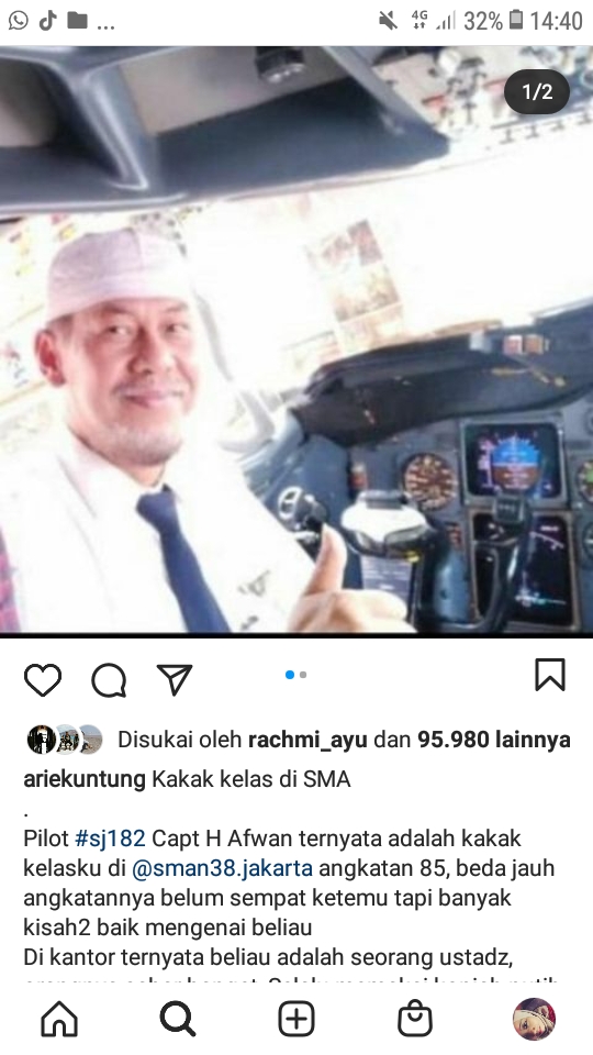 Ini Sosok Pilot Sriwijaya Air SJ182 Yang Viral di Medsos