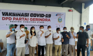 Dukung Program Pemerintah, DPD Partai Gerindra Sumut dan Kota Medan Gelar Vaksinasi Gratis