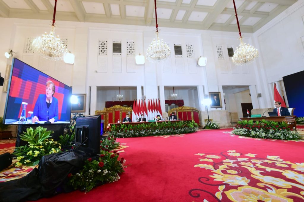 Presiden RI Jokowi dan Kanselir Jerman Angela Merkel Buka Hannover Messe 2021