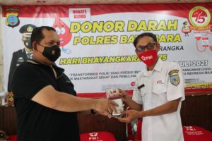 HUT Bhayangkara, Polres Batu Bara Sumbang 120 Kantong Darah ke PMI