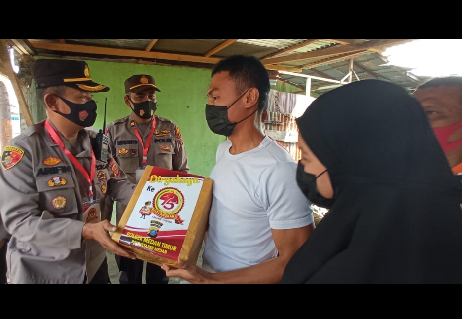 Polsek Medan Timur Bantu Anggota TNI yang Alami Kebutaan
