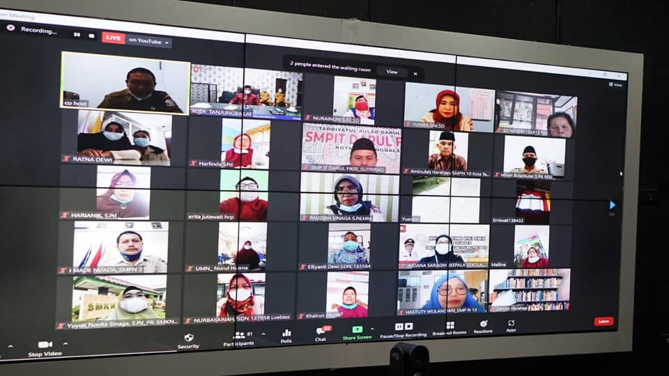 Pemkot Tanjungbalai Gelar Rapat Virtual dengan Seluruh Kepsek, Guru dan Disdik