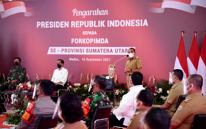 Edy Rahmayadi Laporkan Penurunan Kasus Covid-19 Sumut ke Presiden Jokowi
