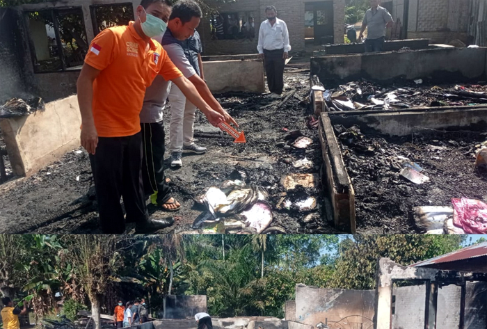 Rumah Milik Aceng Warga Desa Tanjung Harap Ludes Dilalap Si Jago Merah