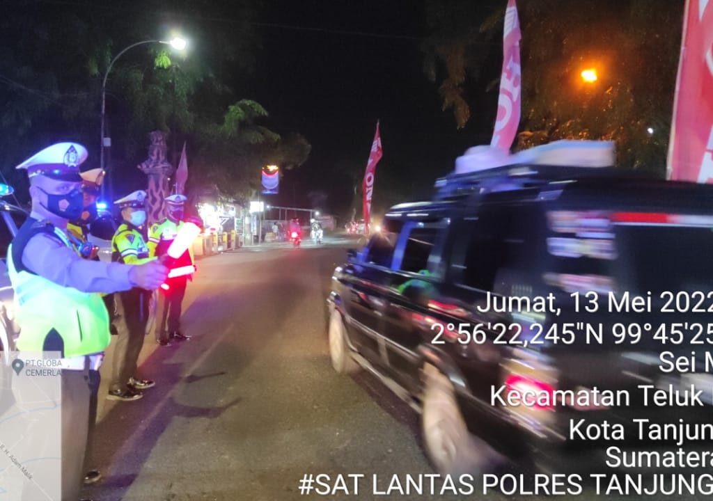 Patroli Blue Light Polres Tanjungbalai Antisipasi Kejahatan Jalanan Malam Hari