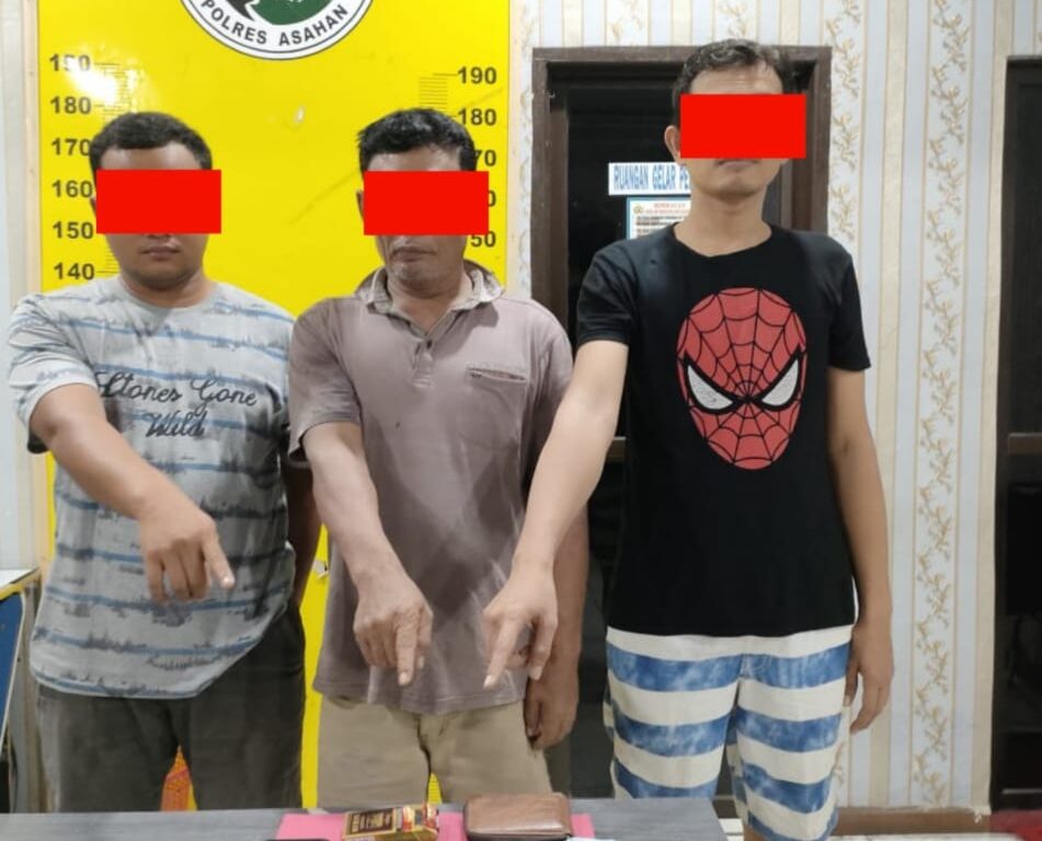 Tiga Orang Pria Diduga Pengedar Sabu Diamankan Satres Narkoba Polres Asahan
