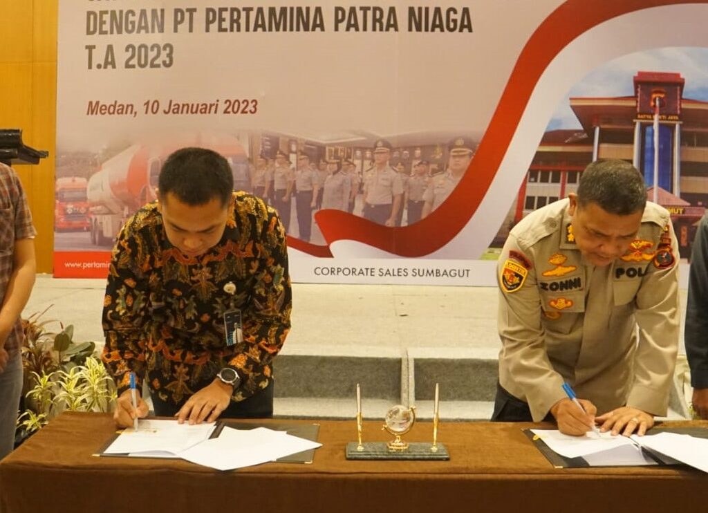 Penyediaan BBM dan Pelumas Tahun 2023 , Pertamina dan Polda Sumatera Utara Tanda Tangani Kesepakatan