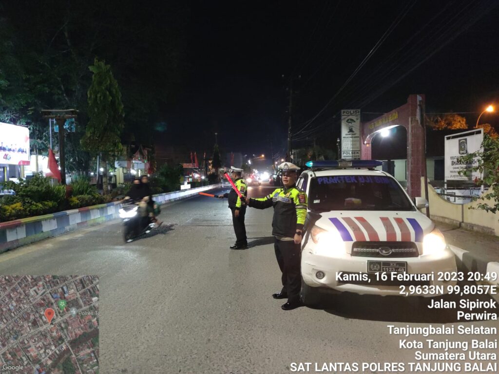 Patroli Blue Light Satlantas Polres Tanjungbalai Antisipasi Balap Liar