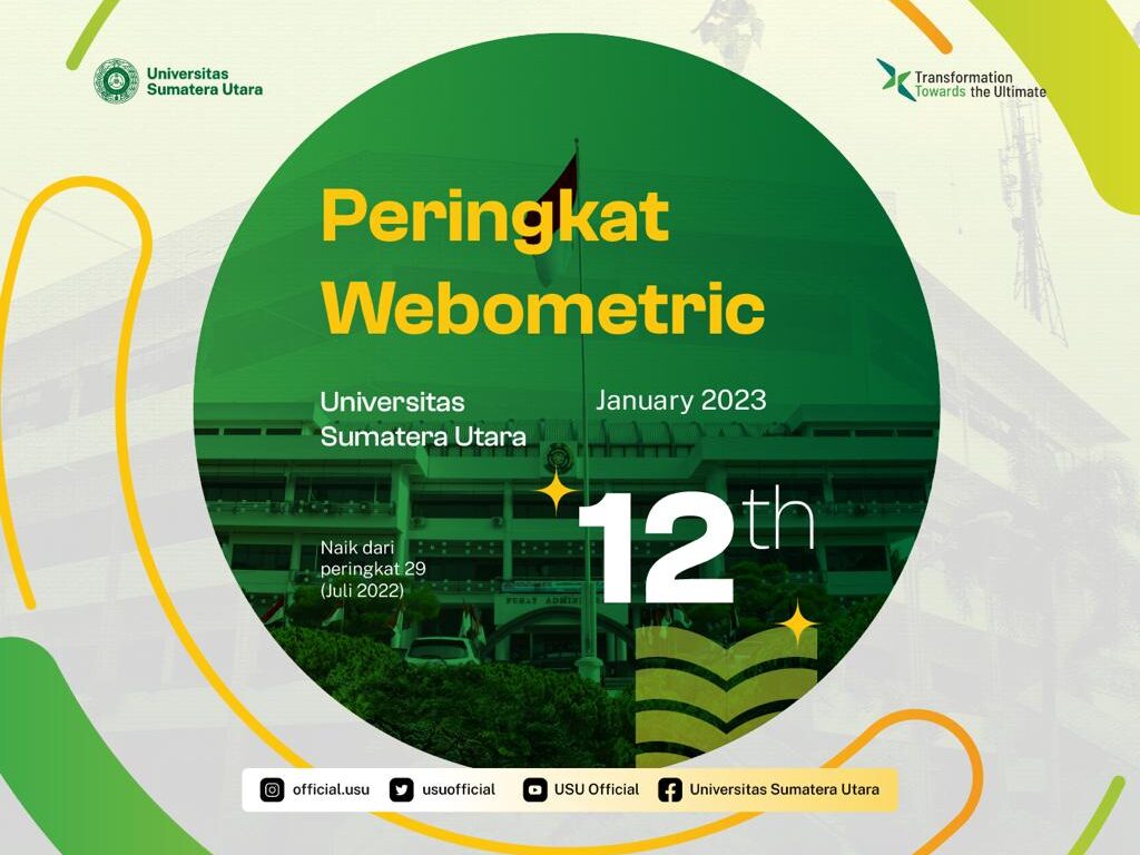 USU Raih Peringkat 12 Kampus Terbaik di Pemeringkatan Webometrics 2023