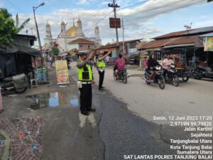 Patroli Sore Satlantas Polres Tanjungbalai Antisipasi Daerah Rawan Macet