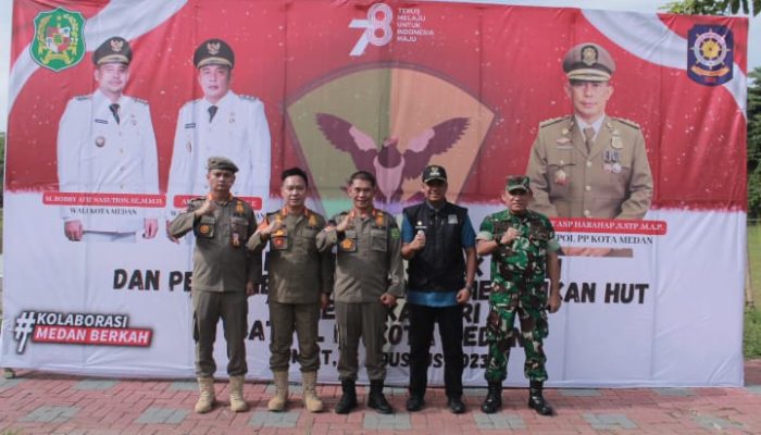 Meriahkan HUT RI ke-78, Satpol PP Medan Gelar Apel Batalion dan Perlombaan