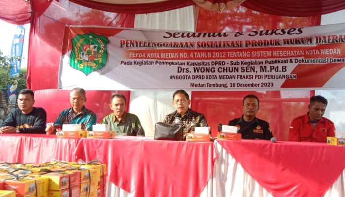 Wong Chun Sen Gelar Sosperda Tentang Sistem Kesehatan di Kecamatan Medan Tembung