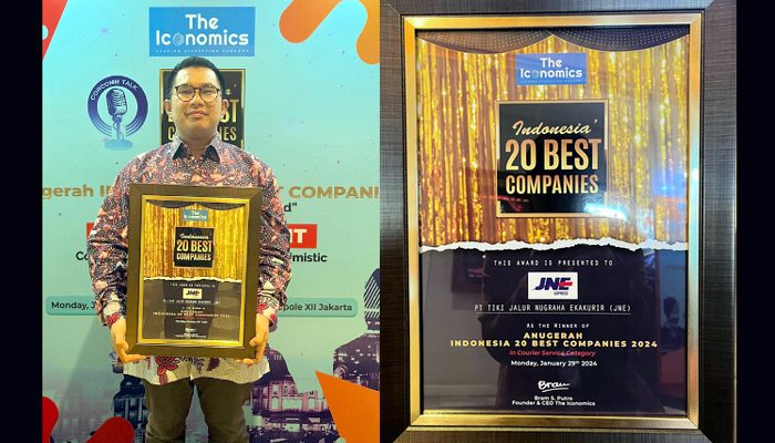 Penghargaan Indonesia 20 Best Companies, JNE Raih Kategori Courier Service