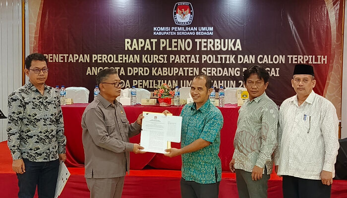 KPUD Serdang Bedagai Tetapkan 45 Anggota DPRD Terpilih Hasil Pemilu 2024