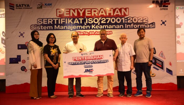 JNE Raih Sertifikasi ISO 27001:2022 untuk Sistem Manajemen Keamanan Informasi