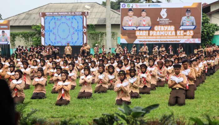 Gebyar Hari Pramuka ke 63, Gerakan Pramuka Kwarcab Kota Medan Pecahkan Rekor MURI Dunia