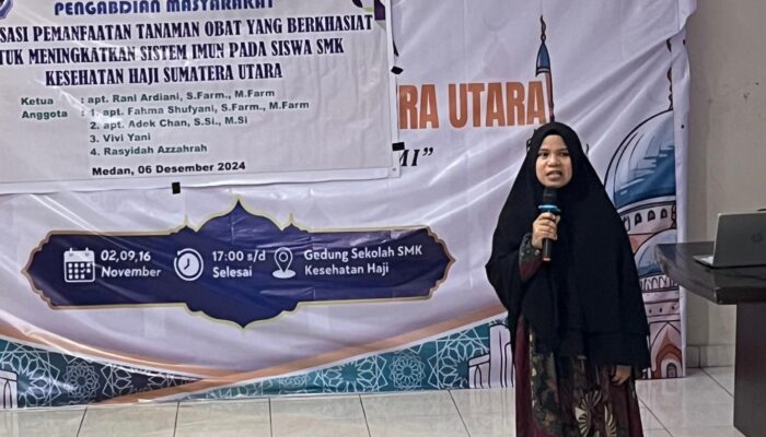 Tingkatkan Sistem Imun, Dosen IKH Sosialisasikan Pemanfaatan Tanaman Obat Berkhasiat ke Siswa SMK Kesehatan Haji Sumut